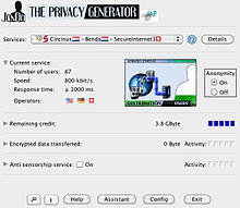 JonDo client software screenshot