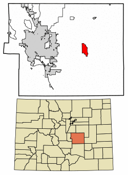 Location of the Ellicott CDP in El Paso County, Colorado.