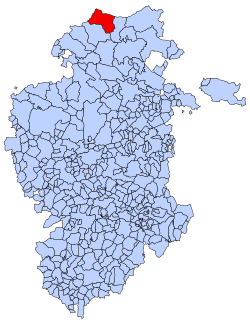Location of Espinosa de los Monteros municipality in Burgos province