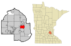 Location of Golden Valley within Hennepin County, Minnesota