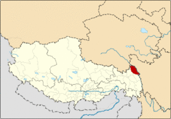 Location of Jomda County within Tibet