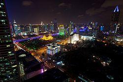 Night view of People's Square, Huangpu District.