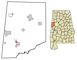 Location of McMullen in Pickens County, Alabama.
