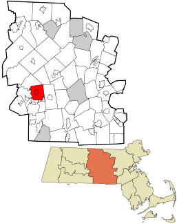 Location in Worcester County and the state of Massachusetts.