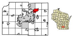 Location of Sun Prairie in Dane County, Wisconsin.