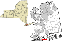 Location in Nassau County and the state of New York.