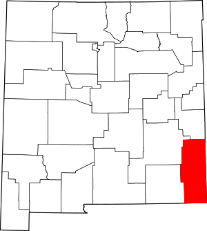 Map of New Mexico highlighting Lea County