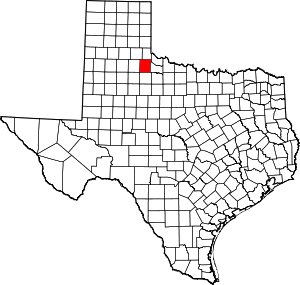 Map of Texas highlighting Cottle County