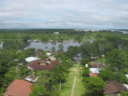 Looking towards the Amazon from the viewing platform in Puerto Narino