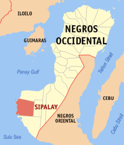 Map of Negros Occidental with Sipalay highlighted