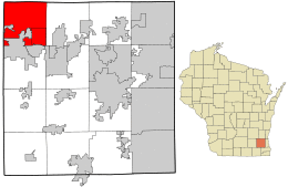 Location in Waukesha County and the state of Wisconsin.