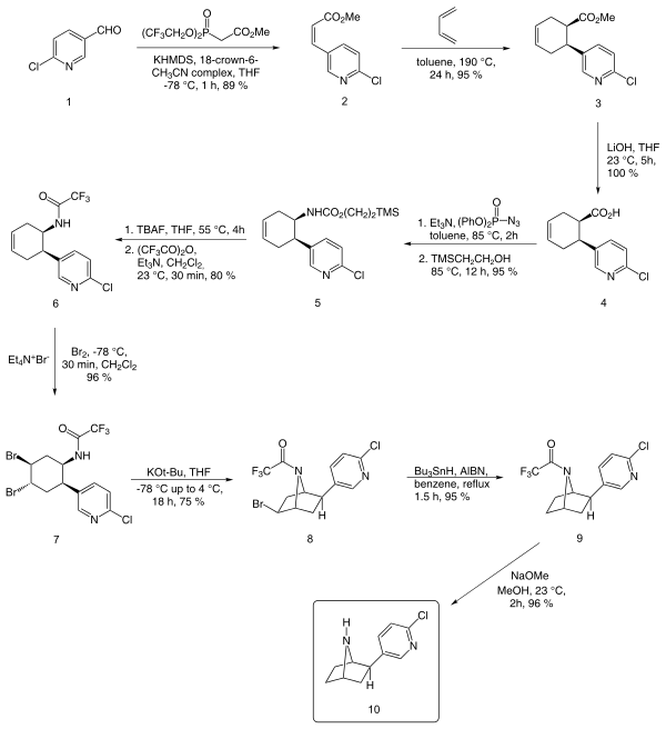 a chemical reaction seen in the synthesis of epibatidine