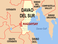 Map of Davao del Sur with Magsaysay highlighted