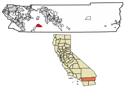 Location of Anza in Riverside County, California.