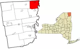 Location in Clinton County and the state of New York.