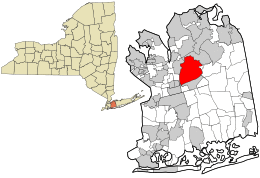 Location in Nassau County and the state of New York.