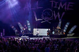 All Time Low performing at the Saratoga Performing Arts Center in Saratoga Springs, NY, 2016.