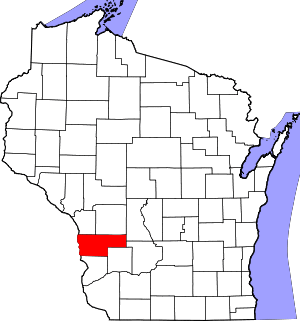 Map of Wisconsin highlighting Vernon County
