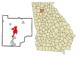 Location in Cherokee County in the state of Georgia