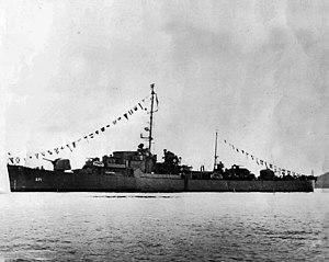USS Presley (DE-371) at anchor, in 1945.jpg