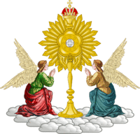 Mariavite emblem composed of two angels and a monstrance