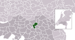 Highlighted position of Sint-Michielsgestel in a municipal map of North Brabant