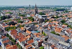 A view of Delft with the Oude Kerk in the centre