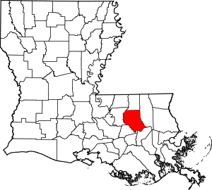Map of Louisiana highlighting Livingston Parish