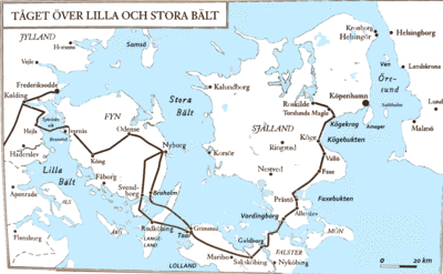Map showing the campaign across the Little and Great Belts.
