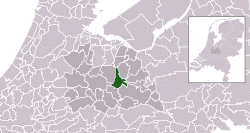 Highlighted position of Zeist in a municipal map of Utrecht