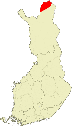 Location of Utsjoki in Finland