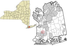 Location in Nassau County and the state of New York.