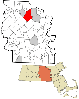 Location in Worcester County and the state of Massachusetts.