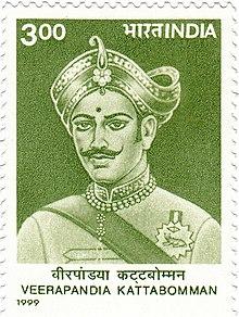 Veerapandiya Kattabomman 1999 stamp of India.jpg