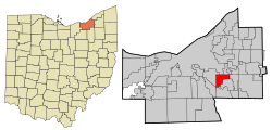 Location in Cuyahoga County and the state of Ohio.