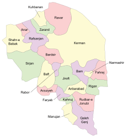 Location in Kerman Province