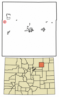 Location of the Orchard CDP in Morgan County, Colorado.