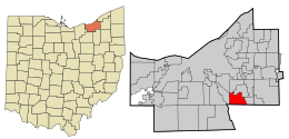 Location in Cuyahoga County and the state of Ohio