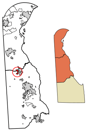 Location of Clayton in Kent County, Delaware.