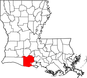 Map of Louisiana highlighting Vermilion Parish