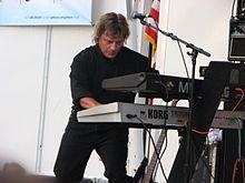 Felix Hanemann performing on keyboards at the Long Island Maritime Festival on August 26, 2007.