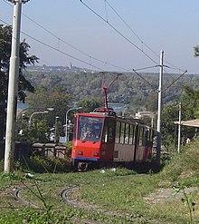 Green tramway track in Belgrade, Serbia