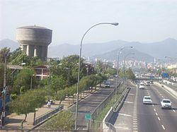 In the background the Cerro San Cristobal