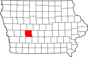 Map of Iowa highlighting Guthrie County