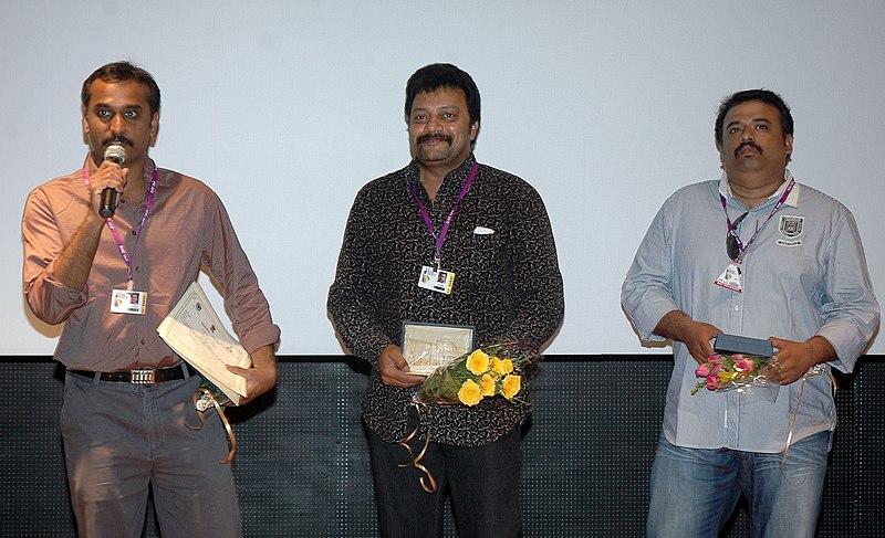 The Director, Shri Deva Katta addressing at the presentation of the film (Prasthanam), in the INOX Cinema Hall, during the IFFI-2010, in Panjim, Goa on November 27, 2010.jpg