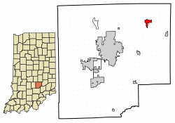 Location of Hope in Bartholomew County, Indiana.