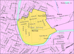 Census Bureau map of Harrison, New Jersey