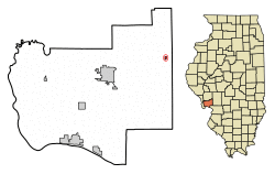 Location of Fidelity in Jersey County, Illinois.