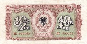 10 lekë of Albania in 1949 Obverse.png