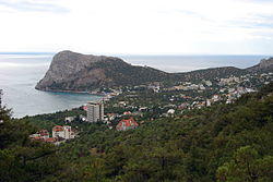Novyi Svit seen from the north-eastern part of town.